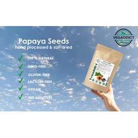 100% Natural Sun Dried Papaya Seeds | High Papain & Carpain Content | No Additives | Vegan | Laboratory Tested | Gluten & Lactose Free | Ethycally sourced | (approx 1000 seeds)