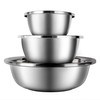3-Piece Metal Mixing Bowl Set, Stainless Steel, Nesting