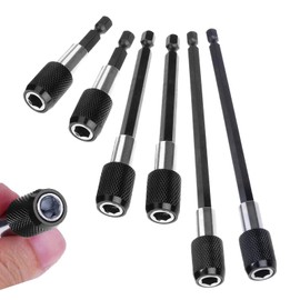 Magnetic Bit Holder 6-Piece 1/4 Inch 150 mm / 100 mm / 60 mm Magnetic Drill Extension Robust Magnetic Bit Holder Set Ideal for Drills and Screwdrivers