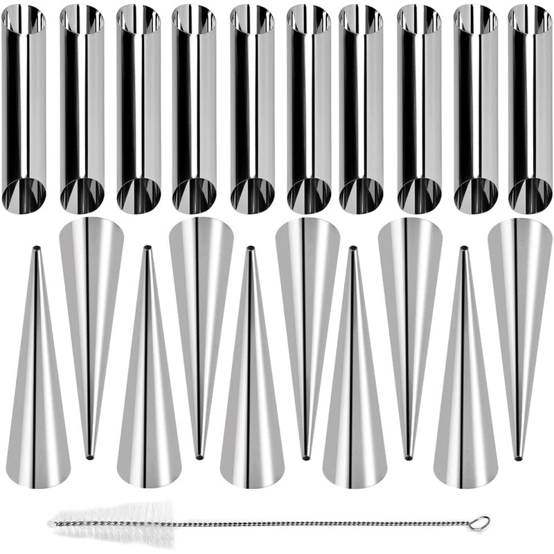 Guowall Cream Horn Mold, Stainless Steel Ice Cream Cone Mold