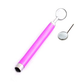 OdontoMed2011 Dental Mirror Purple Handle with Bright Light Removable Mirrors #4 & #5 Dental Instruments