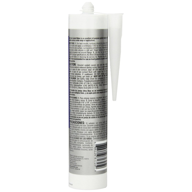 Permatex 81725 Sensor-Safe Ultra Blue RTV Silicone Gasket Maker, 13