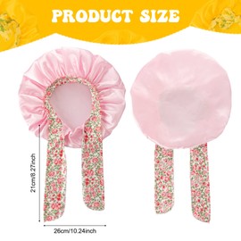 JaGely 6 Pcs Kids Bonnets for Girls Toddler Kids Sleeping Cap Elastic Bow Tie Satin Hair Bonnet for Toddler(Cute) Multicolor