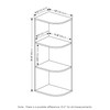 Furinno Pasir 3-Tier Corner Open Shelf Bookcase, White