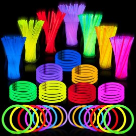 EPN 100 8'' Glow Sticks Bracelets Necklaces+Brac