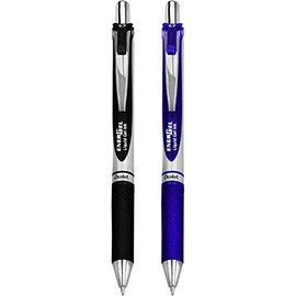 Pentel EnerGel XM BL77 - Retractable Liquid Gel Ink Pen - 0.7mm - 54% Recycled - Black, Blue - Pack of 2