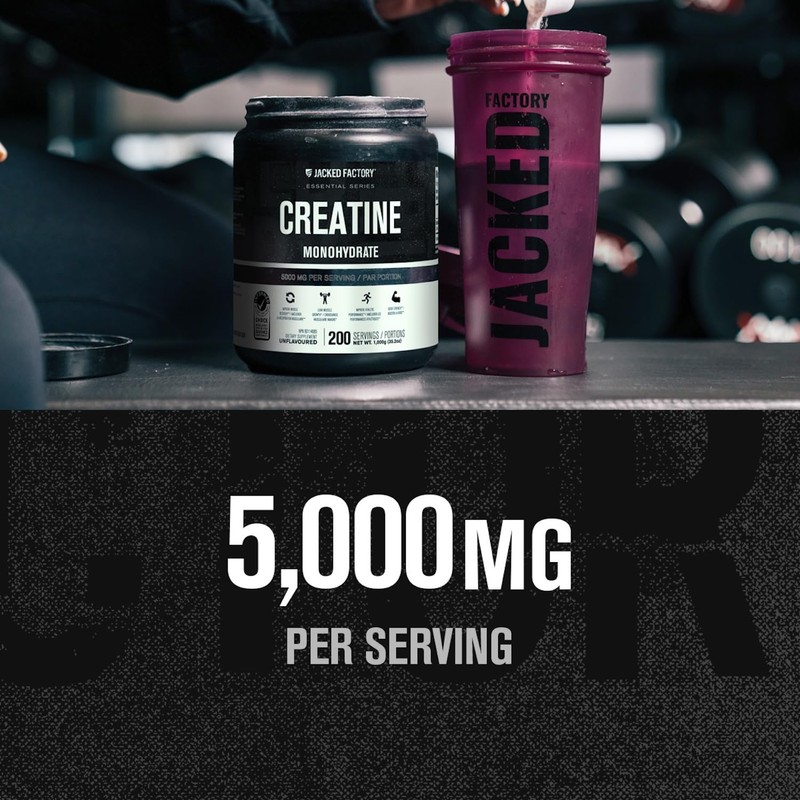 Jacked Factory Creatine Monohydrate Powder 1000g - 5g Daily Creatine