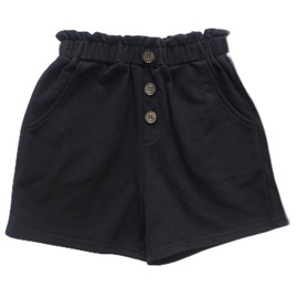 Bee bas03164 Short Pants, Girls, Kids, Pants, Pockets, Buttons, Spring, Summer, Autumn, N, black