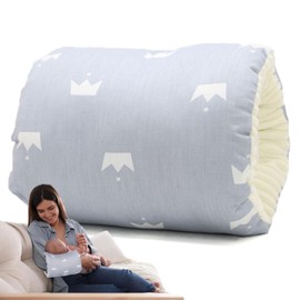 AWAVM Cuddly Pillow Soft Cotton, Cozy Arm Pillow for Babies, Nursing Headrest Pillow, Anti-Spit, Nursing and Bottle Feeding, Arm Pillow, Gift for Mom (Light Grey Crown)