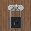 Door Lock Security Keyless USB Rechargeable Fingerprint Smart Padlock Black