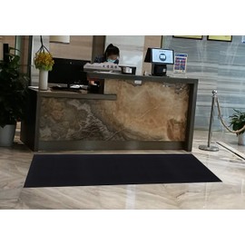 Ottomanson Indoor/Outdoor Utility Ribbed Easy-Clean Non-Slip Large Doormat, 36"X60", Black