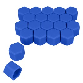 kwmobile 20 x Covers for 21 mm Wheel Nuts Car Wheel Bolt Cover Nut Caps in Dark Blue