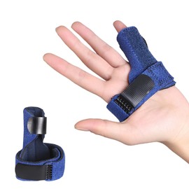 Grosion Trigger Finger Splint,Finger Support,Finger Splints,Adjustable Thumb Brace,Supported Broken Thumb Splint,for Bent Broken Thumb Immobilization Straightening & Arthritis Pain Relieve (Blue)