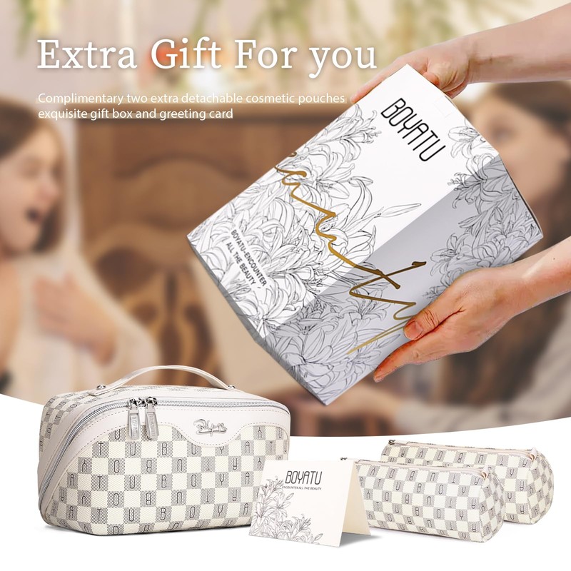 BOYATU Travel Makeup Bag Cosmetic Bags for Women: 3 Pcs