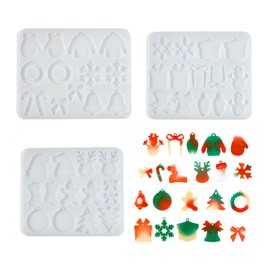 21 Pcs Christmas Resin Earring Molds, Resin Jewelry Molds, Christmas Silicone Pendant Molds, Christmas Keychain Mold for wmens and Grils