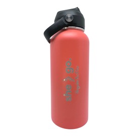 She go. Insulated Sports Water Bottle 2 Lids - Stainless Steel Metal - Women and Girls - Thermos - Double Walled Insulation (Coral, 32 oz)