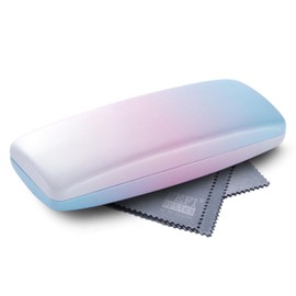 FEFI - Hardcase Glasses Case in Pastel Rainbow Colours - Includes Cleaning Cloth, pink