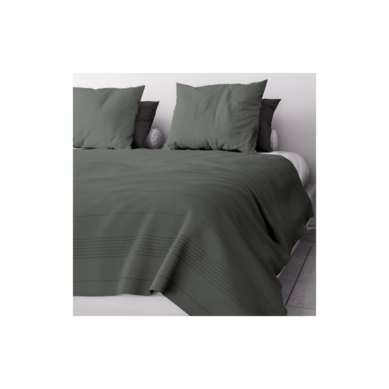 Soleil d'ocre Bedspread Sofa Throw Cotton Adele Khaki 220 x