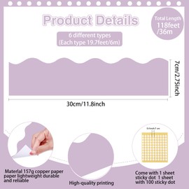 Containlol 118ft Morandi Color Bulletin Board Decoration, Summer Classroom Borders for Bulletin Board for Back to School Classroom Office Wall Chalkboard Poster Decor