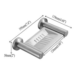 Leekayer Seifenschalen Badaccessoires Seifenablage, Stahl, 12,4 cm gebürstetes Nickel Bad Wandhalterung Seifenschale