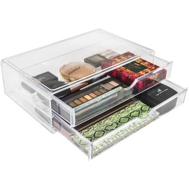 Sorbus Acrylic Cosmetics Makeup and Jewelry Storage Case X-Large Display Sets –Interlocking Scoop Drawers Create Your Own Makeup Counter –Stackable and Interchangeable