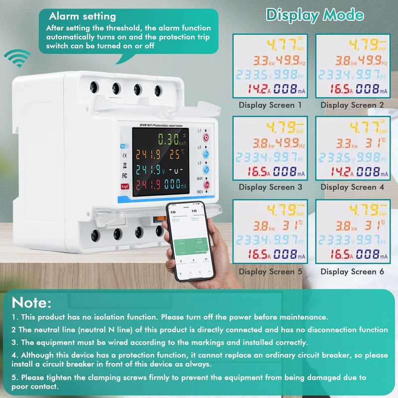 Electric Meter 3 Phase 100 A 380 V AC Three-Phase