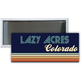 Lazy Acres Colorado Souvenir 4.75x2-Inch Rectangle Fridge Magnet Retro Design