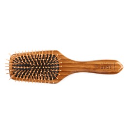 Bass Brushes | Style & Detangle Hair Brush | Professional Grade Nylon Pin | Pure Bamboo Handle | Small Paddle | Solid Finish | Mode SPB - DB, Assorted
