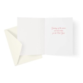 Caspari Birds on Holly Branch Boxed Christmas Cards - 30 Cards & 30 Envelopes