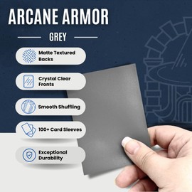 Sage's Portal Arcane Armor Matte Card Sleeves Exceptional Durability 66mmx91mm Standard Size MTG Card Sleeves 100 Count (Grey)