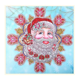Children Handmade Santa Clause Pattern DIY Stereo Feeling Rhinestone Diamond Drawing Painting