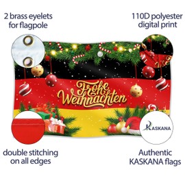 Germany Christmas Flag 90 x 150 cm with Eyelets - Christmas Flag Merry Advent - Germany Flag - Flag Christmas - Double Stitching