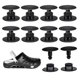 10 Pcs Black Plastic Rivets, Plastic Shoes Charm Rivets, Buckle Plastic Shoe Button for Shoe Repair and Fixation