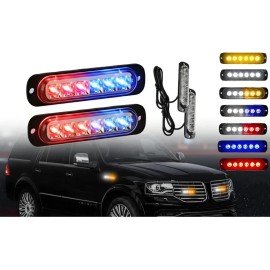 Par Barra Lateral Faro Led Estrobo Patrulla Auto Moto