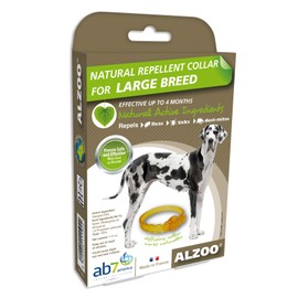 ALZOO Natural Repellent Diffusing Dog Collar | Repels Fleas, Ticks, dust-Mites Using Natural Active Ingredients | for Large Sized Dogs |