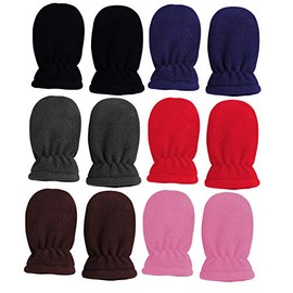 Infant-Toddler-Kids Soft And Warm Double Layers Of Fleece Mittens 6-Pack (4-6Y)