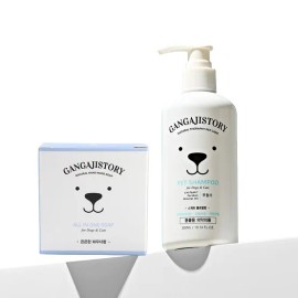 강아지스토리 [Shampoo + Soap Set] Dog Story Dog Shampoo 400ml Exfoliating Pet Soap 100g