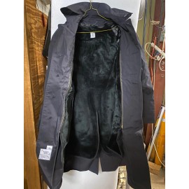 All weather GI Black All Weather Coat Army Trench Coat With Removable Liner Size 38XL 65/35