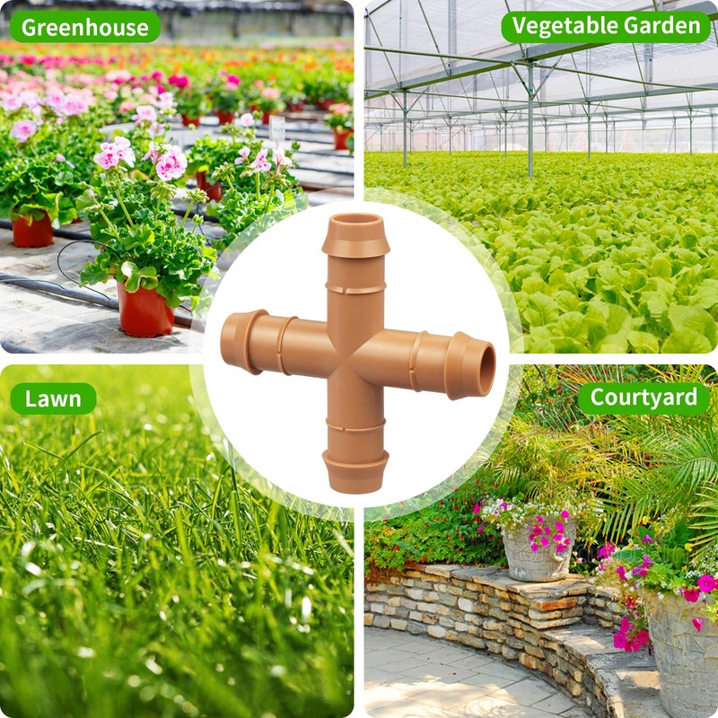 Jayee Drip Irrigation Fittings Kit for 1/2" Tubing, 18 Pieces