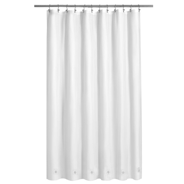 Barossa Design White Shower Curtain Liner with 6 Magnets -