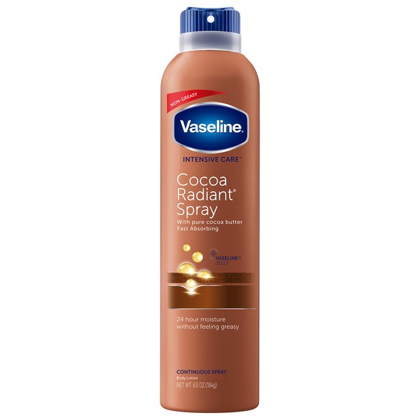 Vaseline Spray & Go Moisturizer, Cocoa Radiant, 6.5 oz (4 Pack)