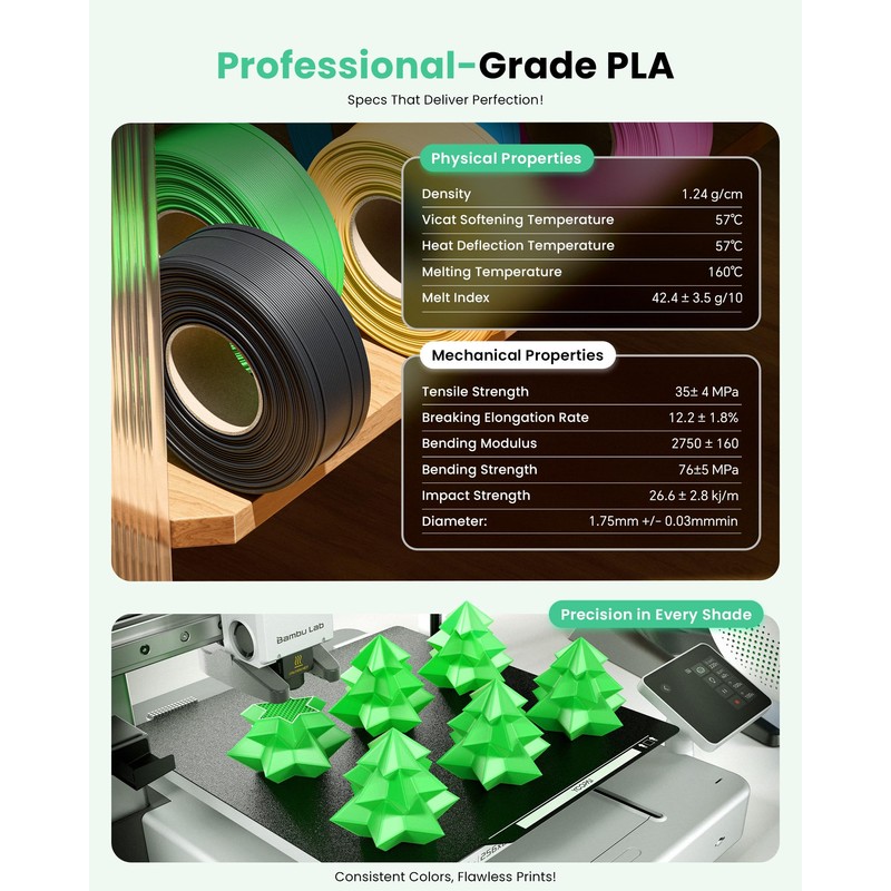 MarsWork PLA Filament 1.75mm PLA 3D Printer Filament(Refill),1kg Refill for