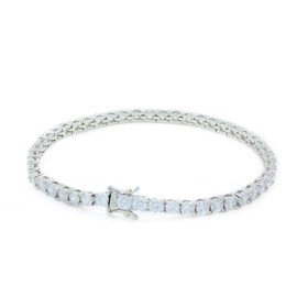 Unisex Tennis Bracelet 3mm 4mm 5mm Round Cut Cubic Zirconia Real Solid 925 Sterling Silver Tennis Bracelet, 9 inches, Metal, Cubic Zirconia,