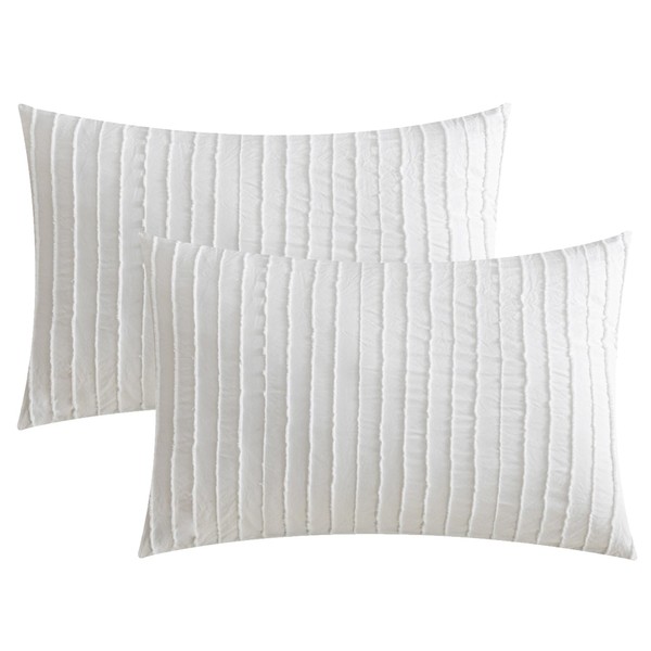 JELLYMONI 2 Pack Bright White Pillowcases King Size, Soft Microfiber