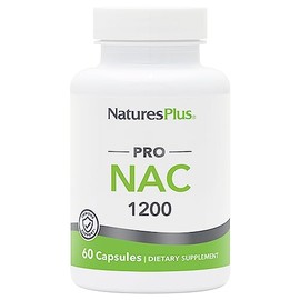 Natures Plus PRO NAC 1200 mg - 60 cápsulas - Crucial para reponer glutatión - Sin OMG, vegano y sin gluten - 30 porciones                             