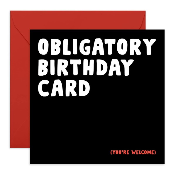 CENTRAL 23 - Funny Birthday Card for Him - 'Obligatory Birthday Card' - Birthday Card for Men - Comes With Fun Stickers