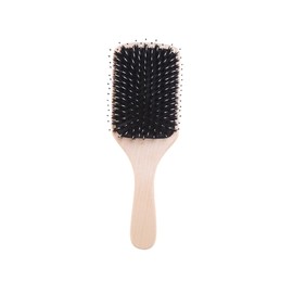 FRCOLOR Massage Comb Paddle Hairbrush Hair Brush Hairbrush for Curly Wavy Hair Boar Bristle Brush Wooden Black