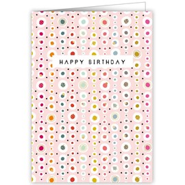 Quire Pretty In Print Card Happy Birthday Dots