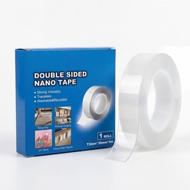 Cinta Nano de Doble Cara de Alta Resistencia (5 Metros) – Cinta de Montaje Transparente, removible y sin Rastro con Fuerte adhesión para imágenes, Car