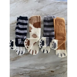 Zi Lian Xi Socks Womens/girls 4 Pack  Fuzzy Socks